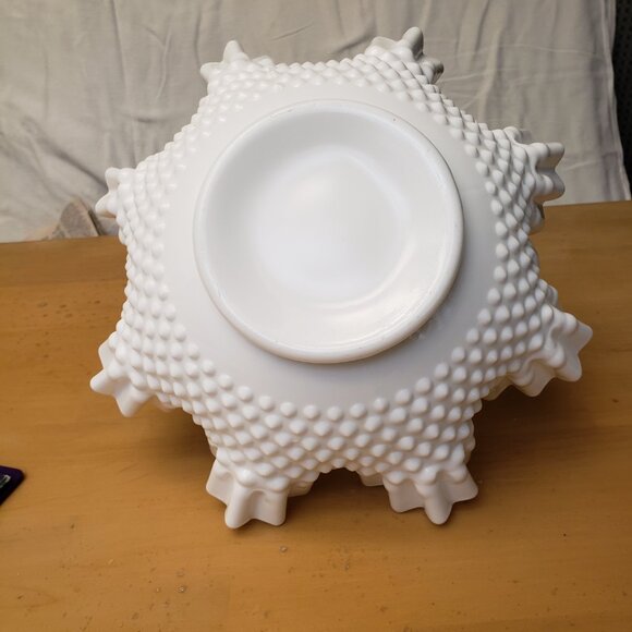 Vintage Fenton White Hobnail Milk Glass Candy Dish - Picture 2 of 6